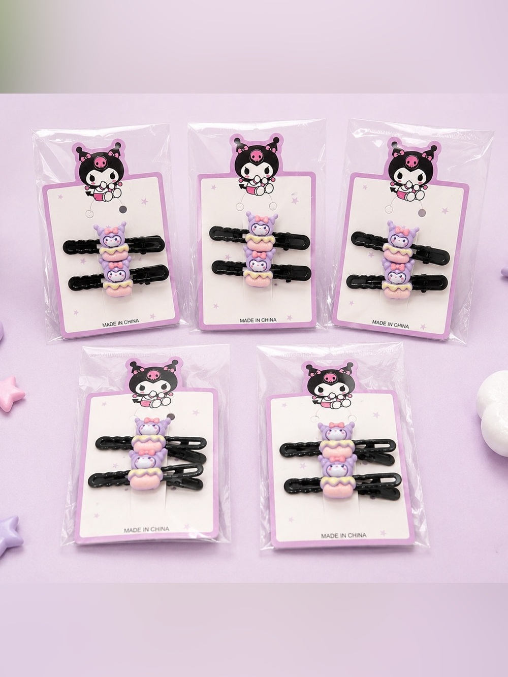 Kuromi hair clips everything you get